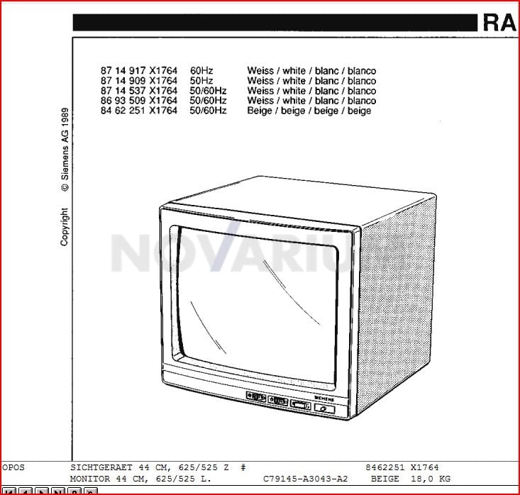 Siemens 1102610 - Monitor Simomed N 44cm 2