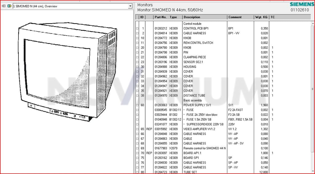 Siemens 1102610 - Monitor Simomed N 44cm 1